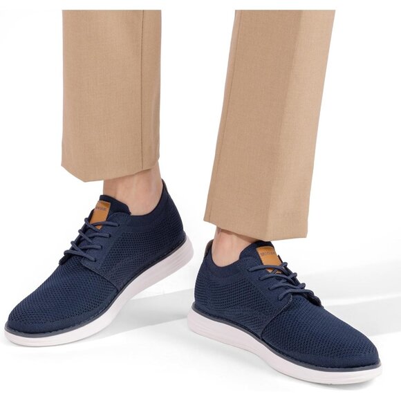 ⚡Men Blue Knit Flex Breeze Mesh Oxfords Lace-Up Lightweight Walking Sneaker - Picture 8 of 10